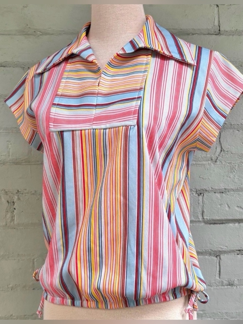 Vintage 70s Striped Multicolor Women's Top